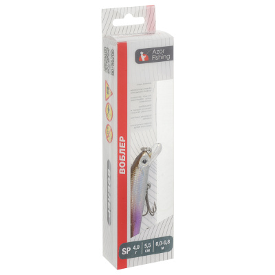 Воблер "Мини Минноу" тм AZOR FISHING, F, 4,0гр, 55мм, 0,0-0,8м, 5 цветов