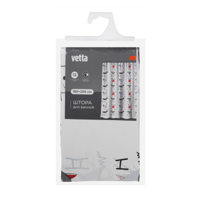 Шторка для ванной тм VETTA Веселые коты, ПЕВА 60г/м2, 180x200см