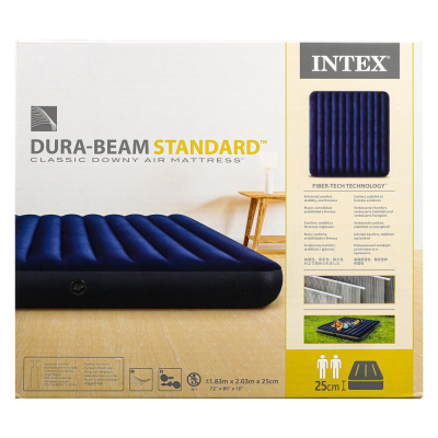 INTEX Матрас надувной CLASSIC DOWNY, 203x183x25см, до 272кг, 64755