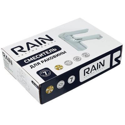 RAIN Смеситель для раковины Топаз, картридж 35мм, латунь, хром