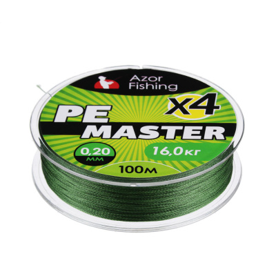 Леска плетеная "PE Мастер" тм AZOR FISHING, 100м, 0,20мм, 16,0кг, зеленая