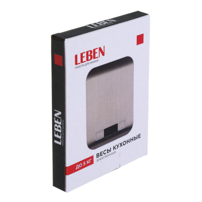LEBEN Весы кухонные, от 2хААА не в комп, металл, до 5 кг
