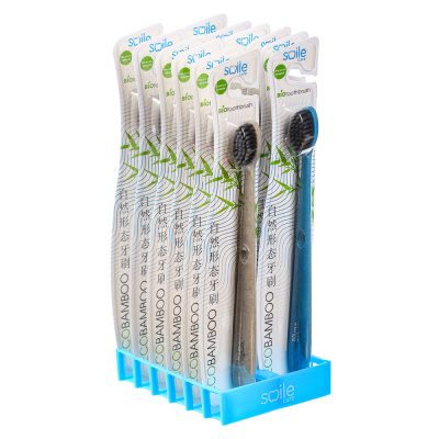 Зубная щетка SMILE CARE Eco Bamboo, с бамбуковым углем, средняя жесткость