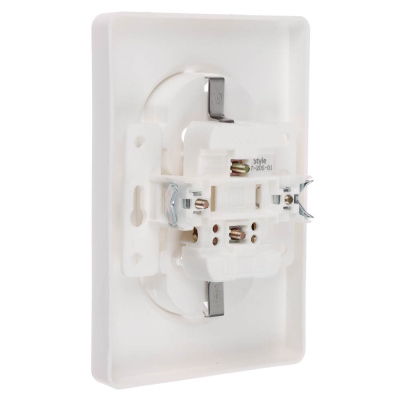 Розетка Intro Style двойная с заземлением 2X2P+E Schuko 16А-250В IP20 СУ белый