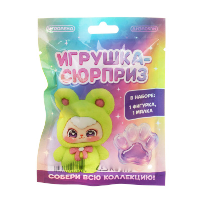 Игрушка сюрприз ИГРОЛЕНД, полистоун, TPR, флок, 10,5х14см, 9 дизайнов