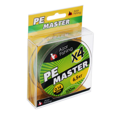Леска плетеная "PE Мастер" тм AZOR FISHING, 100м, 0,14мм, 6,5кг, зеленая