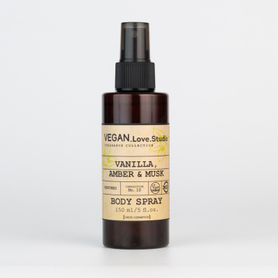 Парфюмированный спрей для тела VEGAN.Love.Studio Vanilla, Amber, Musk, 150 мл