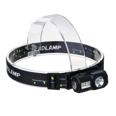Фонарь налобный тм ЕРМАК,сенсорный,крепление,XPE LED+3LED,9 режимов,500мАч,64х45х34 мм,красный свет