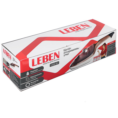 LEBEN Щётка-отпариватель-утюг 1000Вт, тефл. покрыт, терморегулятор, резевр. 100мл, пар 15гр.мин.