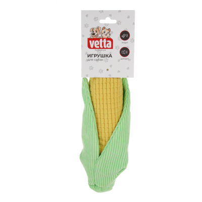 Игрушка для собак тм VETTA, мягкая с пищалкой, кукуруза, 22x5,5 см