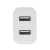 Сетевое зарядное устройство BY Double 10Вт, 2xUSB, 2А, 5В,110-240В, 50-60Гц, пластик белый