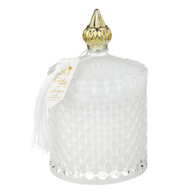 NEW GALAXY Свеча ароматизированная Blaсk&White 160гр. wood sage, white flower, bluebell, pear