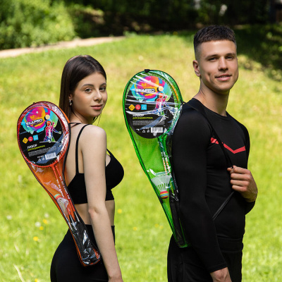 Набор для бадминтона, тм BY SPORT, 2 ракетки, 1 волан, чехол металл, 2 цвета