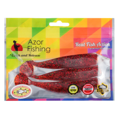 Приманка мягкая "Виброхвост 4.5" тм AZOR FISHING, силикон Премиум, 110 мм, 3 шт. в уп., микс цветов
