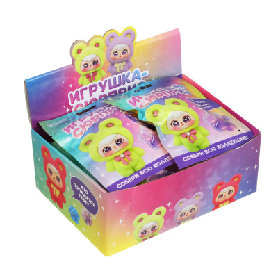 Игрушка сюрприз ИГРОЛЕНД, полистоун, TPR, флок, 10,5х14см, 9 дизайнов