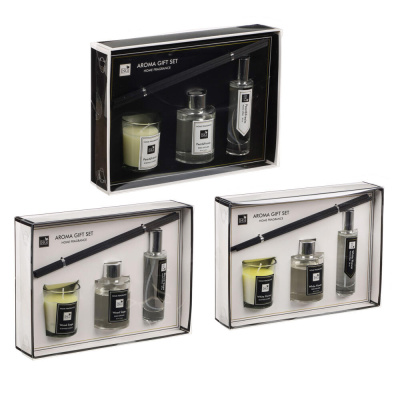 NEW GALAXY Набор Home ароматизатор-диффузор, спрей и свеча, 60, 30мл 50г wood sage,white flower,pear