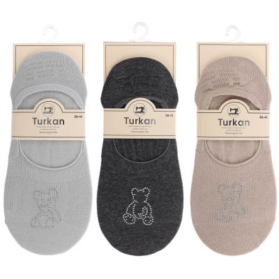 Носки-подследники с рисунком, тм Turkan, р. 36-41, 90%хлопок, 8% п/а, 2%лайкра,цвета в ас-те, РС7611