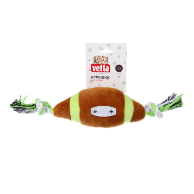 Игрушка для собак тм VETTA с пищалкой, мяч регби, п/э, 35*10см