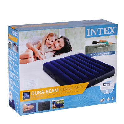INTEX Матрас надувной CLASSIC DOWNY, 191x137x25см, до 272кг, 64758
