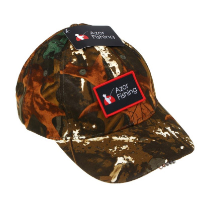 Кепка рыболова тм AZOR FISHING, с встроенным фонариком
