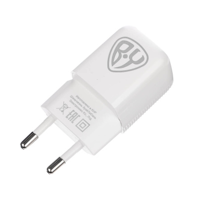Сетевое зарядное устройство BY MINI 30Вт GaN,USB-C, USB-A, QC,PD,PPS,110-240В,50-60Гц,пластик,белый