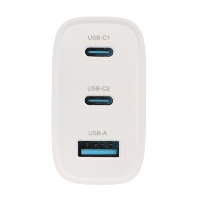 Сетевое зарядное устройство BY Smart 40Вт,2*USB-C, 1*USB-A, QC,PD,PPS,110-240В,50-60Гц,пластик,белый